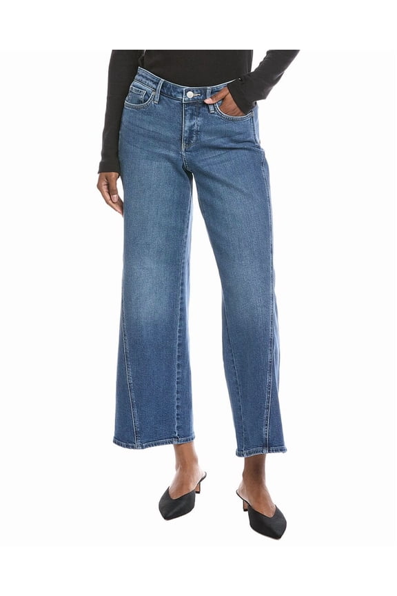 womens Petite Teresa Romantic Indigo Wide Leg Jean, 0P