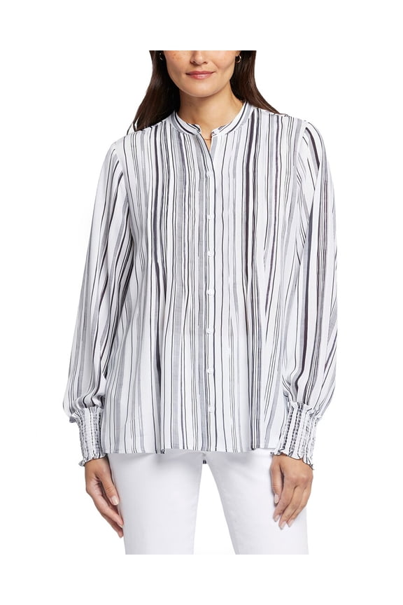 womens  Pleated Peasant Blouse, XXS