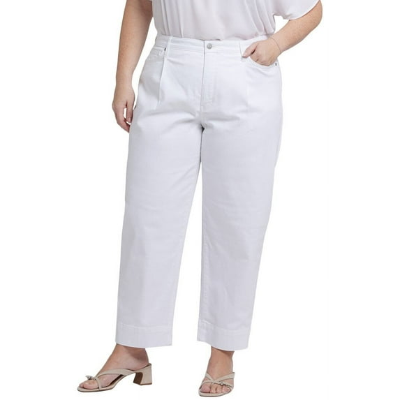 NYDJ womens Plus Balloon Optic White Ankle Crop Jean, 24W