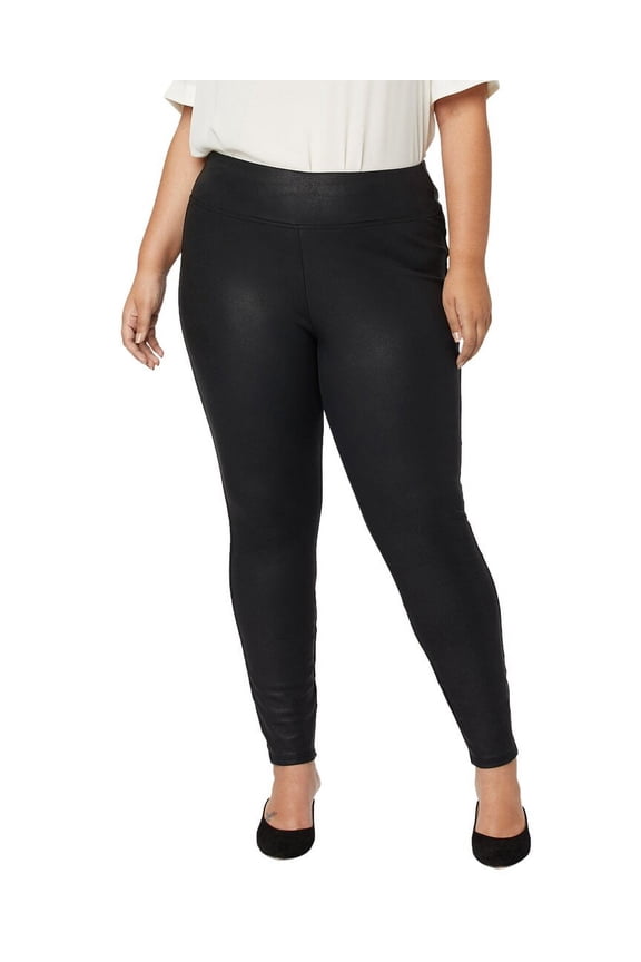 womens Plus Black Coated Legging, 5X