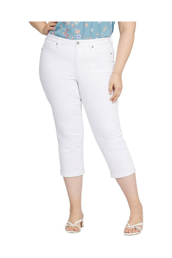 womens Plus Chloe Optic White Capri Jean, 20W
