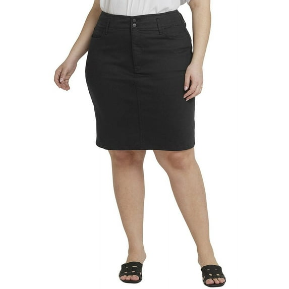 NYDJ womens Plus High-Rise Black Skirt, 22WP