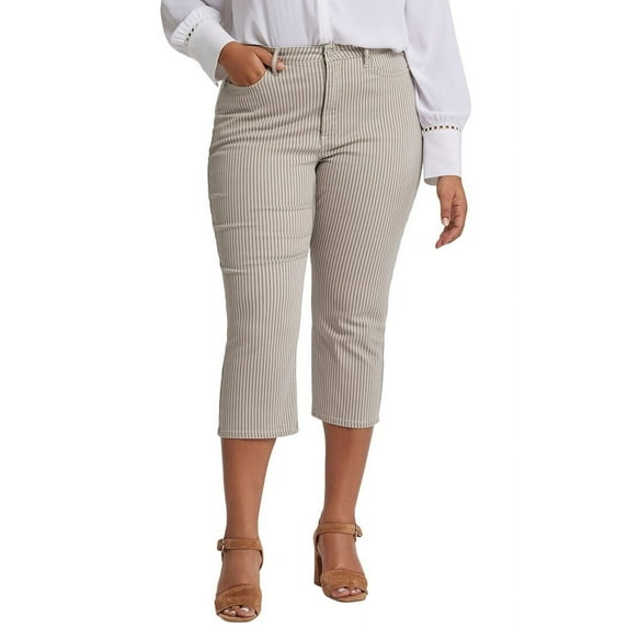 NYDJ womens Plus Joni Sandbar Stripe Capri Jean, 24W