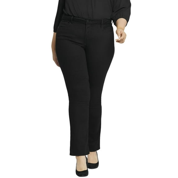 NYDJ womens Plus Marilyn Black Straight Jean, 24W