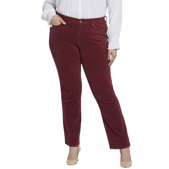 NYDJ womens Plus Marilyn Cranberry Pie Straight Leg Jean, 28W