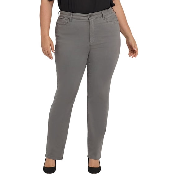 NYDJ womens Plus Marilyn High-Rise Lunar Stone Straight Leg Jean, 24W