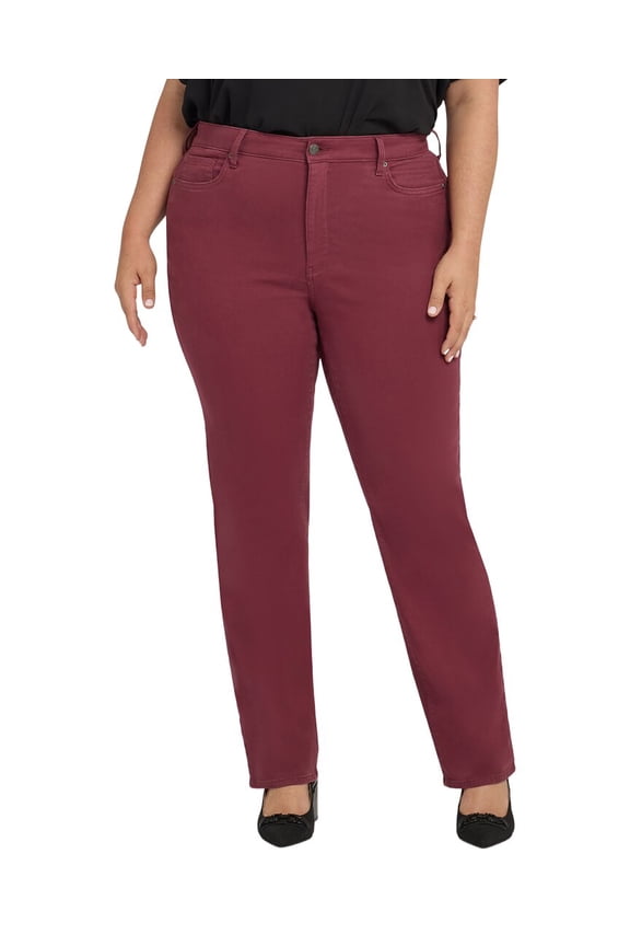 womens  Plus Marilyn High-Rise True Burgundy Straight Leg Jean, 24W