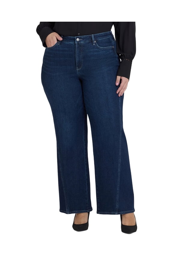 womens  Plus Marilyn Higher-Rise Ink Skyline Straight Leg Jean, 16W