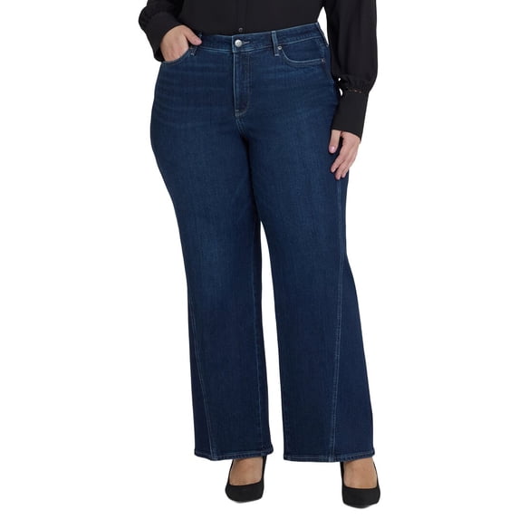 NYDJ womens Plus Marilyn Higher-Rise Ink Skyline Straight Leg Jean, 24W