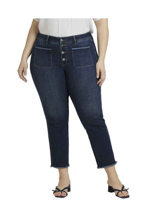 womens  Plus Marilyn Lotus Gardens Ankle Crop Jean, 28WP