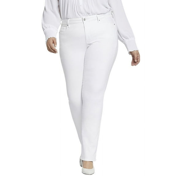 NYDJ womens Plus Marilyn Optic White Straight Leg Jean, 14W