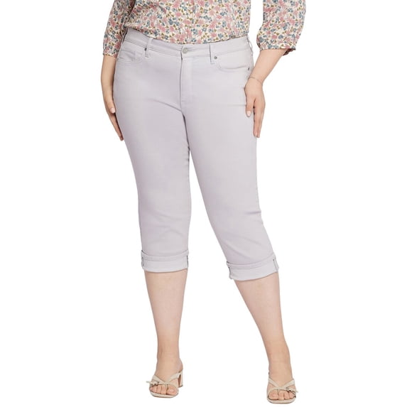 NYDJ womens Plus Marilyn Pearl Grey Crop Jean, 14W