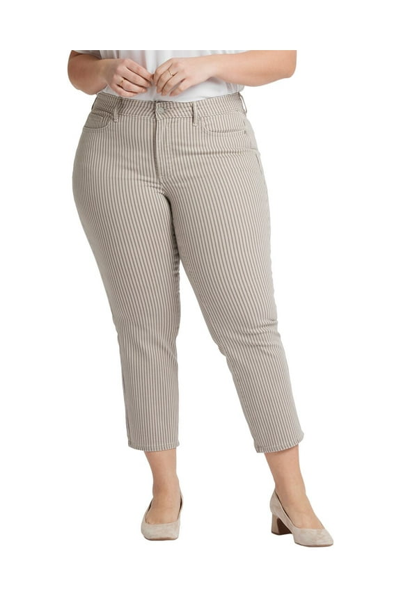 womens  Plus Marilyn Sandbar Stripe Ankle Crop Jean, 18WP