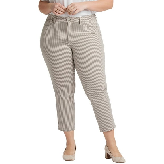 NYDJ womens Plus Marilyn Sandbar Stripe Ankle Crop Jean, 28W