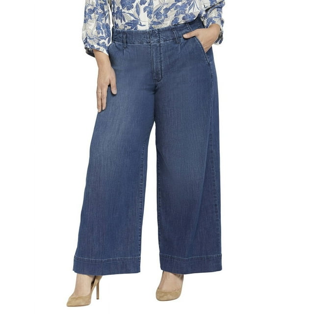 NYDJ womens  Plus Mona Reminiscent Wide Leg Jean, 26W