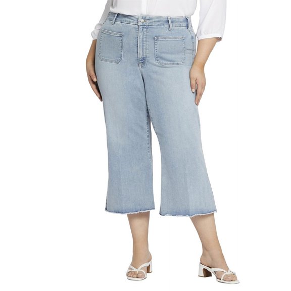 NYDJ womens Plus Patchie Divine Wide Leg Jean, 24W