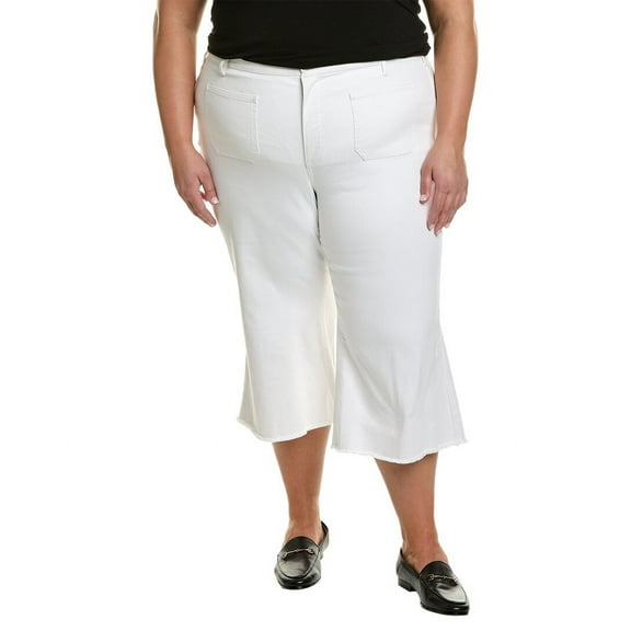 NYDJ womens  Plus Patchie Major Wide Leg Capri Optic White Jean, 20WP