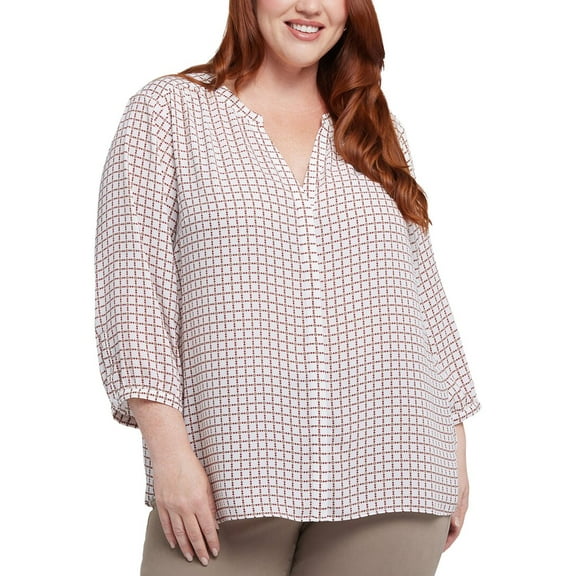 NYDJ womens  Plus Pintuck Blouse, 4X