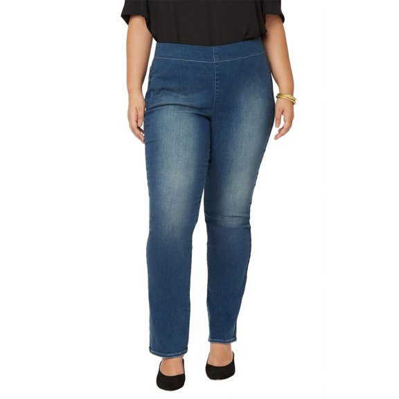 NYDJ womens  Plus Pull-On Clean Enchantment Straight Jean, 24W