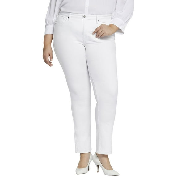 NYDJ womens Plus Sheri Optic White Slim Jean, 28W