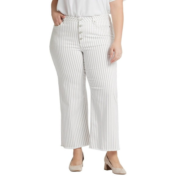 NYDJ womens  Plus Teresa Beach Cruise Stripe Ankle Crop Jean, 16W