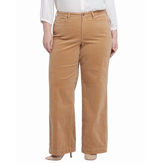 NYDJ womens Plus Teresa Sand Dune Wide Leg Jean, 20W