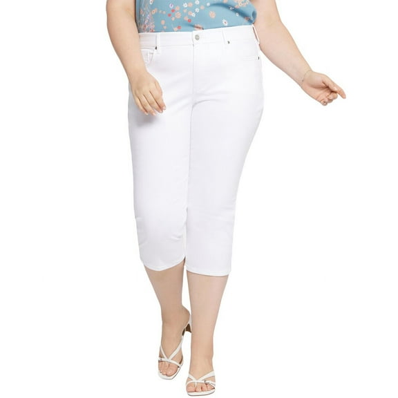 NYDJ womens  Plus Waist Match Slim Straight Crop Optic White Jean, 4X