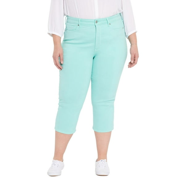 NYDJ womens  PlusHr Thigh Shaper Straight Crop Jean, 28W