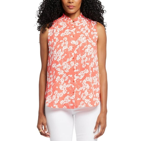 NYDJ womens  Ruffle Neck Blouse, xs