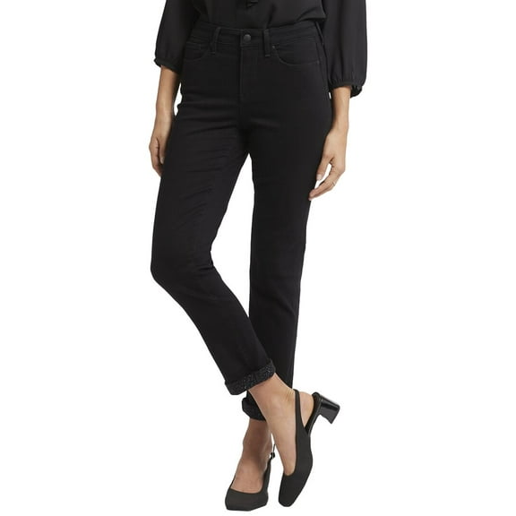 NYDJ womens  Petite Sheri Black Rinse Ankle Crop Jean, 00P