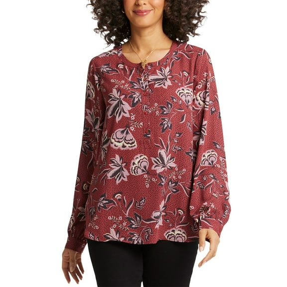 NYDJ womens  Petite Simone Blouse, xs, Pink