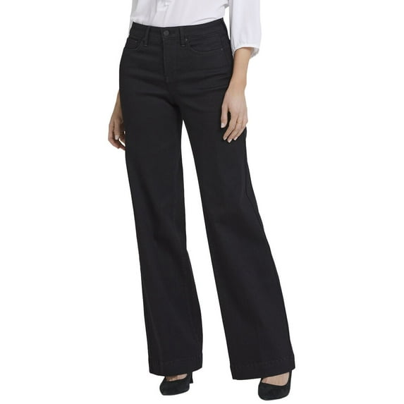 NYDJ womens Teresa Black Rinse Wide Leg Jean, 16
