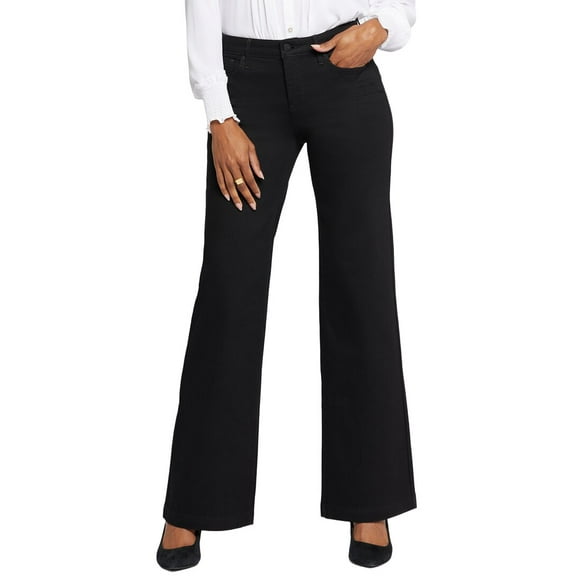 NYDJ womens  Teresa Black Rinse Wide Leg Jean, 2
