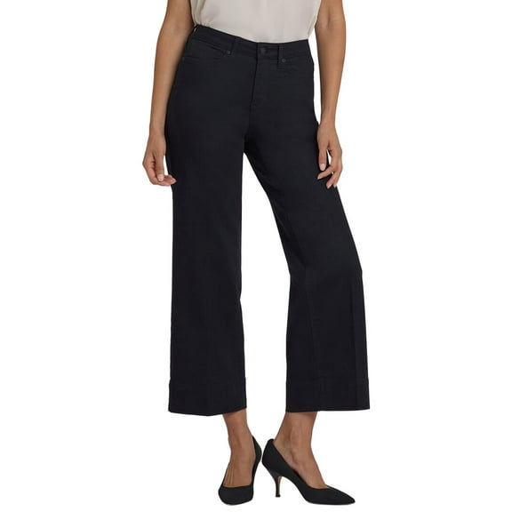 NYDJ womens  Teresa Black Wide Leg Jean, 00