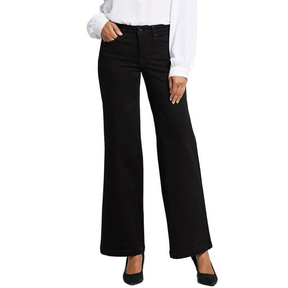 NYDJ womens Teresa Black Wide Leg Tall Jean, 00T