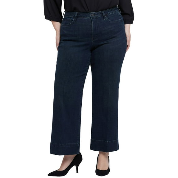 NYDJ womens Teresa Obsidian Blue Wide Leg Jean, 28W