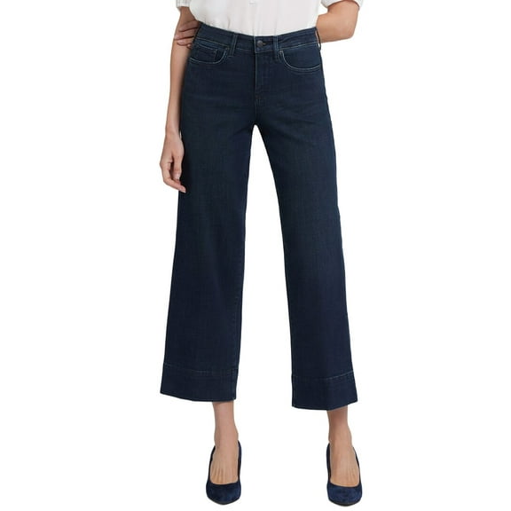 NYDJ womens  Teresa Obsidian Blue Wide Leg Jean, 8