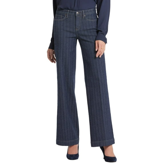 NYDJ womens Teresa Twilight Stripe Wide Leg Jean, 6