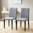 thumbnail image 1 of NYEESS Set of 2 Light Gray Linen Dining Chairs with Black Metal Legs, Modern Upholstered Seat, 1 of 10