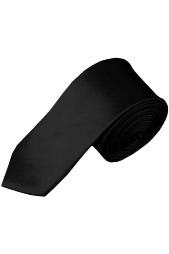 Big Boys' Kids' Children's Solid Color 48" Neck Tie, Black