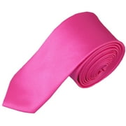 NYFASHION101 Big Boys' Kids' Children's Solid Color 48" Neck Tie, Hot Pink