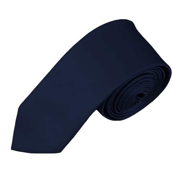 NYFASHION101 Big Boys' Kids' Children's Solid Color 48" Neck Tie, Navy Blue