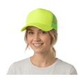 thumbnail image 1 of NYFASHION101 Blank Mesh Adjustable Snapback Cotton 6-Panel Trucker Hat Cap, Neon Green, 1 of 5