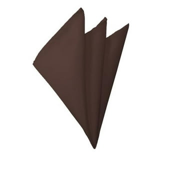 NYFASHION101 Bold Solid Color Polyester Formal Handkerchief Pocket Square, Brown