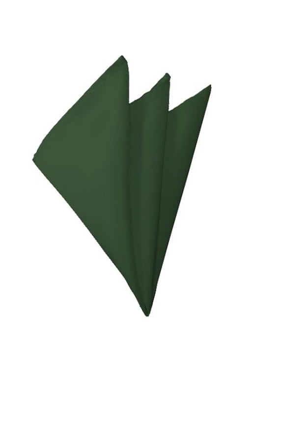 Bold Solid Color Polyester Formal Handkerchief Pocket Square, Hunter Green