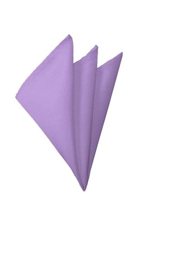 Bold Solid Color Polyester Formal Handkerchief Pocket Square, Lavender