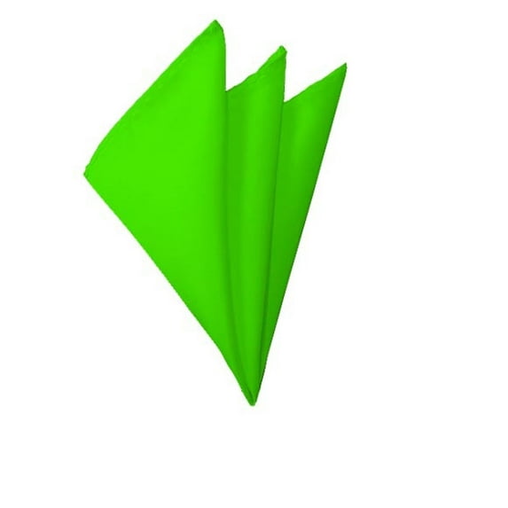 NYFASHION101 Bold Solid Color Polyester Formal Handkerchief Pocket Square, Lime Green