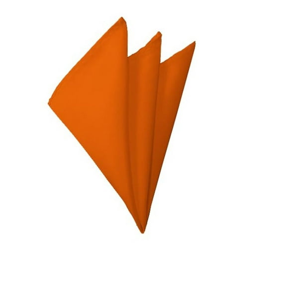 NYFASHION101 Bold Solid Color Polyester Formal Handkerchief Pocket Square, Orange