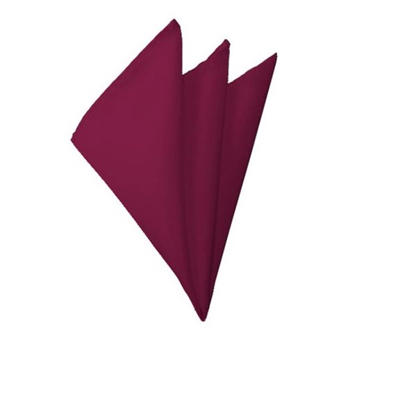 NYFASHION101 Bold Solid Color Polyester Formal Handkerchief Pocket Square, Raspberry