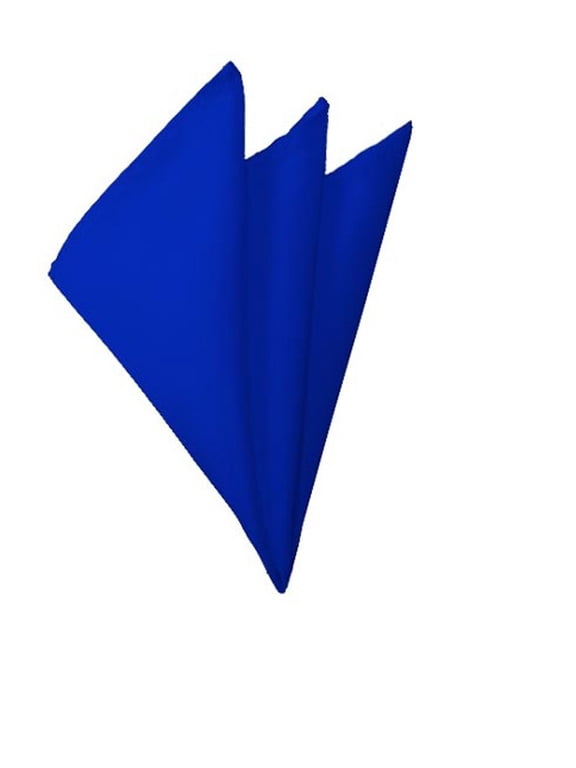 Bold Solid Color Polyester Formal Handkerchief Pocket Square, Royal Blue